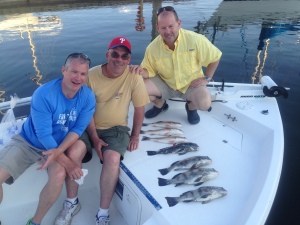 Dan McGarry, Phil Krieger and Paul McGovern with a nice mess of black drum and redfish