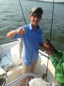 Nate Manning and his Dad a friend Eric "catching whiting"