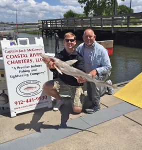 Kyle Jensen and Capt Jack with a nice bonnet head shark. Kyle, Tony and Blair catching seatrout on a windy day!
