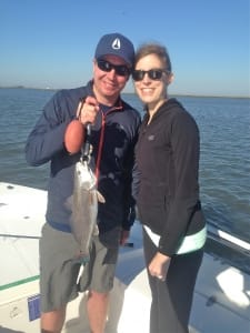 Tim and Ellen Johnson catching reds!
