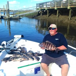 Jeff King & Marge with nice catch! Here's Jeff with holding a nice sheepshead.