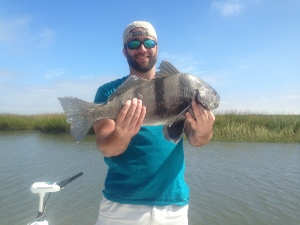 Chris catching and releasing a nice black drum!