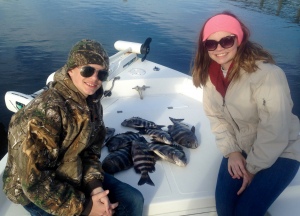 Jacob & Sarah Stanely with some nice sheepshead!