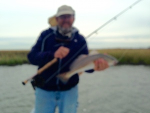 Tarver Bailey with a nice red caught a rattle shrimp.