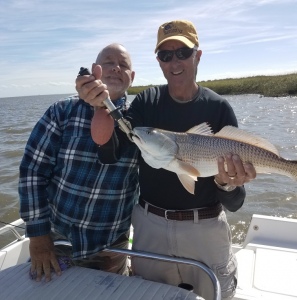 Mike Edwards holding a nice red!