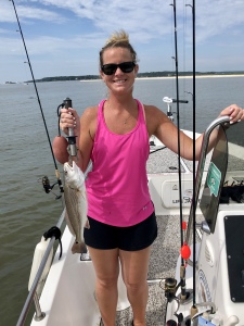 Lauren with a nice schoolie red.