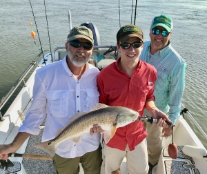 Steve, Justin and Brian Hayes with a nice red Justin caught & released. Good Job!