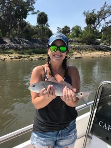 Aubrey Brinkman with a schoolie red.