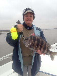 Anglea Savage with a 5lb. sheepshead!