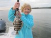 Cathy McGowan with an inshore sheepshead.