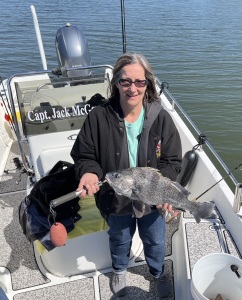 Kathy Halvorson with a nice black drum!