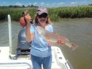 Cathy with a nice red!