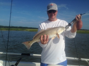 Ashely Smith catching and releasing a nice red!