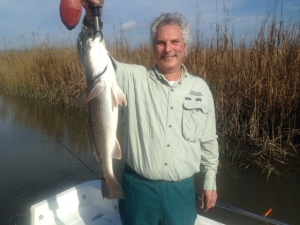Phillip S. catching & releasing a 25in. red drum.