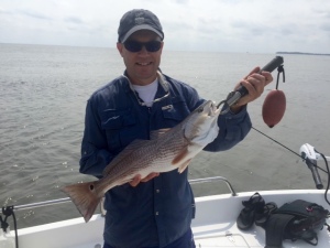 Matt Misicka catching some reds before hurricane Irma brushed Savannah.