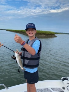 Joshua Burns with a schoolie red.