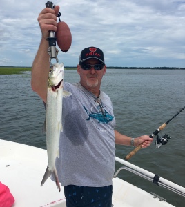 Clay Causey with a large lady fish. Summer is here!