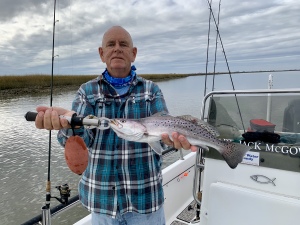 Capt. Jack with a nice late fall sea trout.
